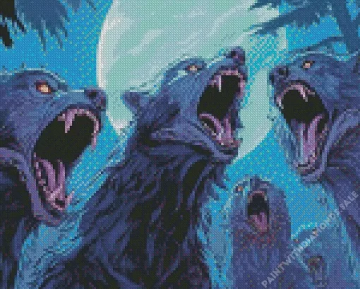 Black Werewolves Diamond Painting