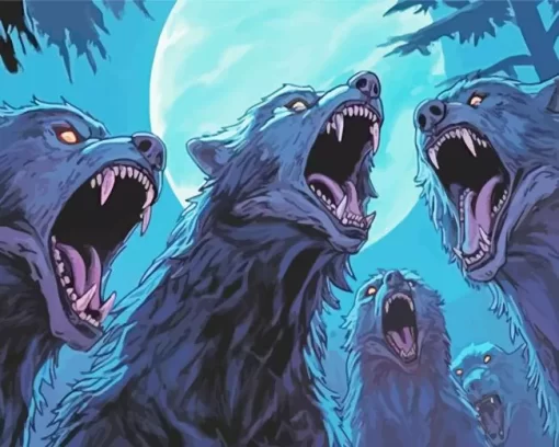 Black Werewolves Diamond Painting