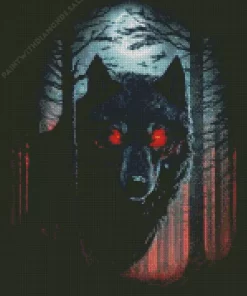 Black Wolf Evil Diamond Painting