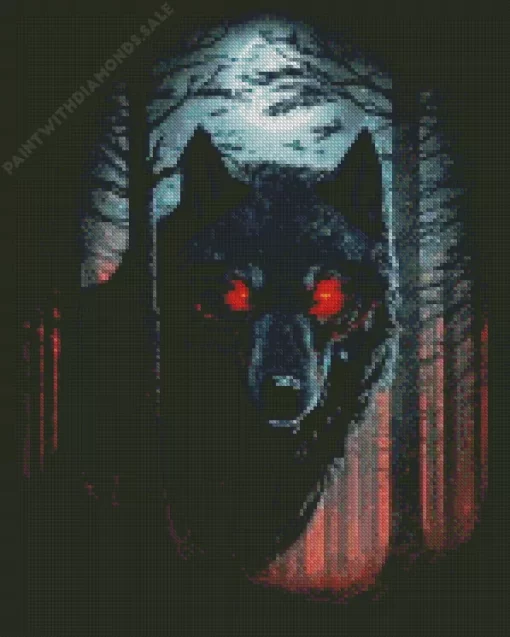 Black Wolf Evil Diamond Painting