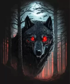 Black Wolf Evil Diamond Painting