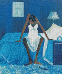 Black Woman Getting Out Of Bed Diamond Painting