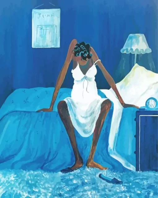 Black Woman Getting Out Of Bed Diamond Painting