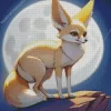 Blond Fox And Moon Diamond Painting