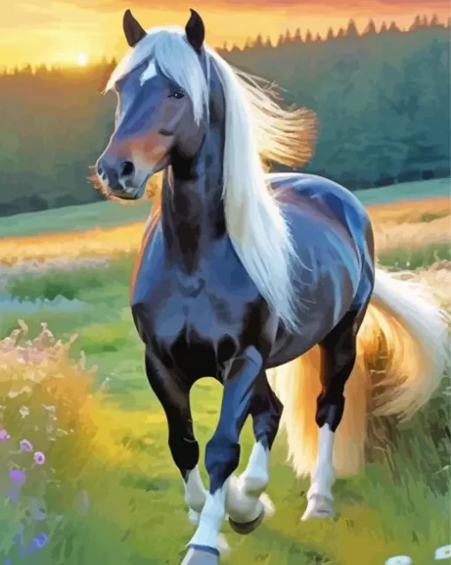 Blond Hair Horse Diamond Painting