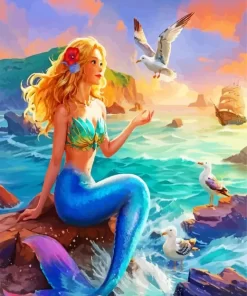 Blond Mermaid Diamond Painting