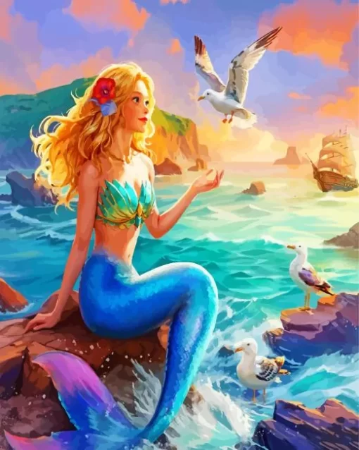 Blond Mermaid Diamond Painting