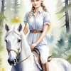 Blond Woman And Horse Diamond Painting