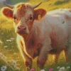 Blonde Cow Diamond Painting