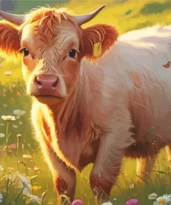 Blonde Cow Diamond Painting