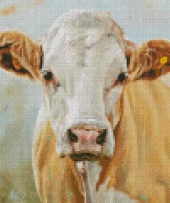 Blonde Cow Art Diamond Painting