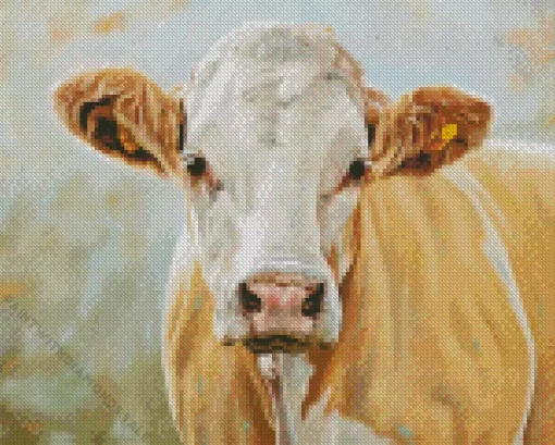 Blonde Cow Art Diamond Painting