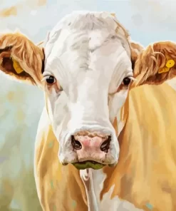 Blonde Cow Art Diamond Painting