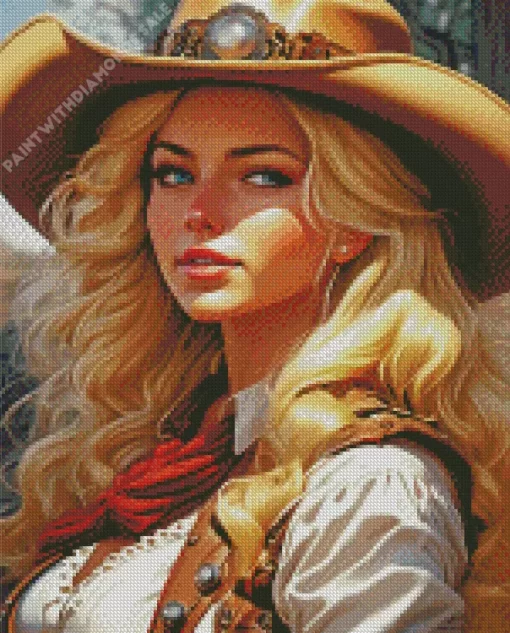 Blonde Cowgirl Diamond Painting