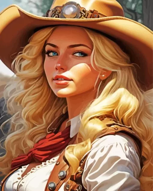 Blonde Cowgirl Diamond Painting