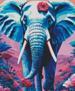 Blue Elephant Diamond Painting