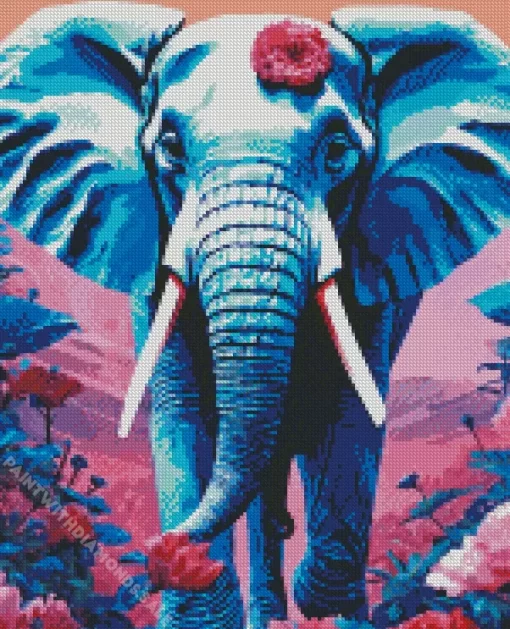 Blue Elephant Diamond Painting