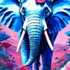 Blue Elephant Diamond Painting