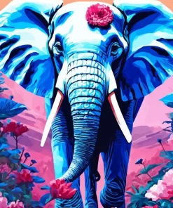 Blue Elephant Diamond Painting