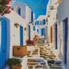 Blue Greek Street Diamond Painting