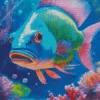 Blue Green Pink Fish Diamond Painting