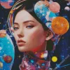 Cool Face With Planets Art Diamond Painting