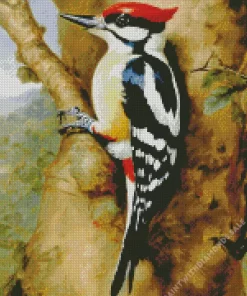 Cool Great Spotted Woodpecker Diamond Painting