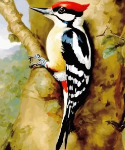 Cool Great Spotted Woodpecker Diamond Painting