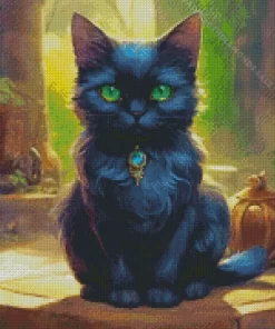 Cute Green Eyed Cat Diamond Painting