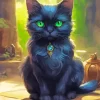 Cute Green Eyed Cat Diamond Painting