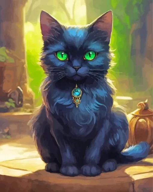 Cute Green Eyed Cat Diamond Painting