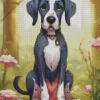 Cute Grey Great Dane Diamond Painting