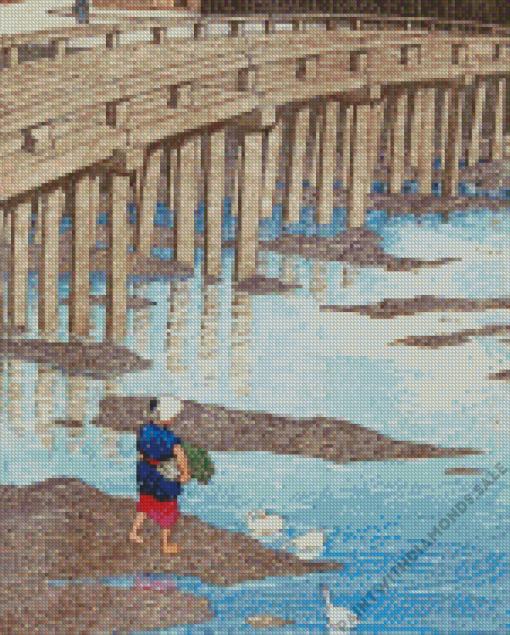 De Gion brug te Hondo in Amakusa diamond painting art