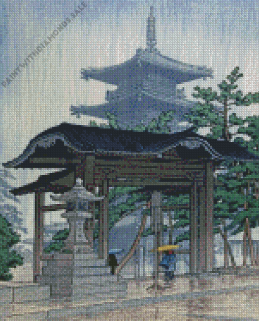 De Zensetsu tempel in Sanshu Diamond Paintings