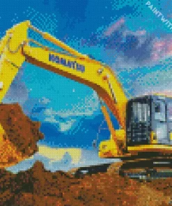 Excavator Komastu Diamond Painting