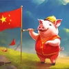 Excited Pig Diamond Painting