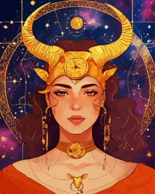 Female Taurus Art Diamond Painting