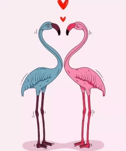 Flamingo Couple Diamond Painting