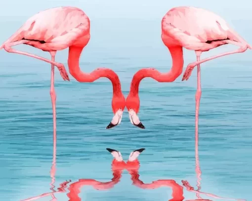 Flamingo Reflection Diamond Painting