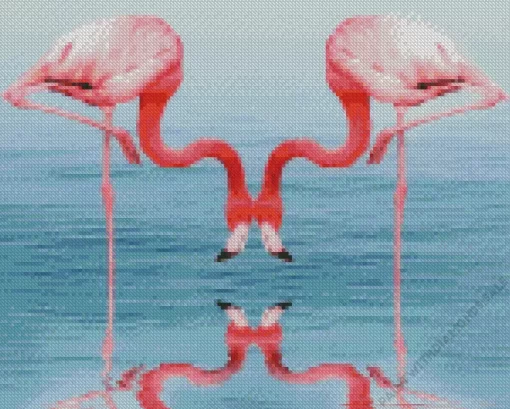 Flamingo Reflection Diamond Painting