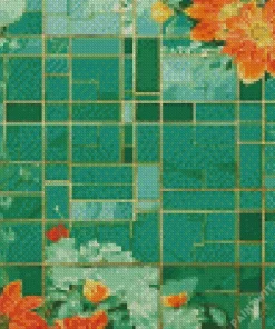 Floral Green Mosaic Diamond Painting