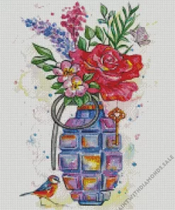 Floral Grenade Diamond Painting