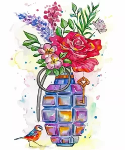 Floral Grenade Diamond Painting