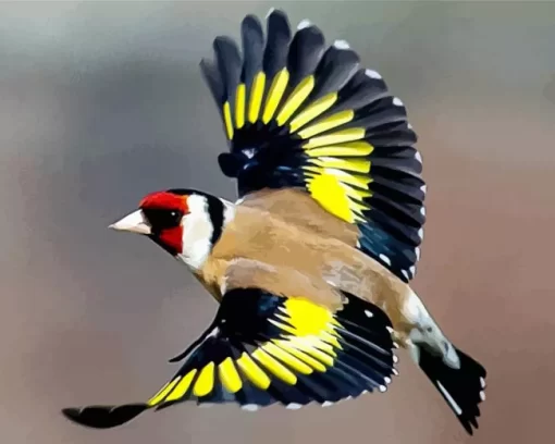 Flying Goldfinch Diamond Painting