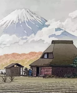 Fuji vanaf het dorp Narusawa diamond paintings