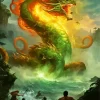 Furious Green Sea Dragon Diamond Painting