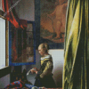 Girl Reading A Letter At An Open Window Diamond Paintings