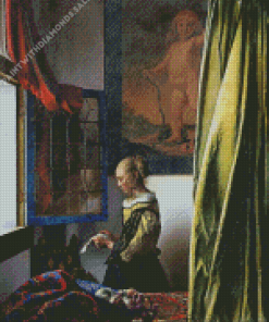 Girl Reading A Letter At An Open Window Diamond Paintings