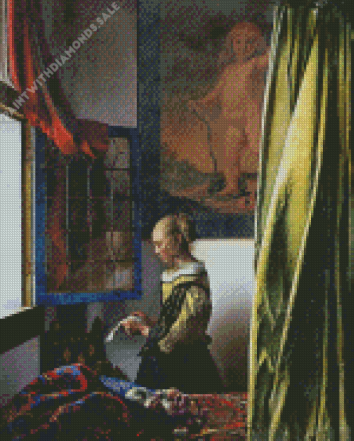 Girl Reading A Letter At An Open Window Diamond Paintings