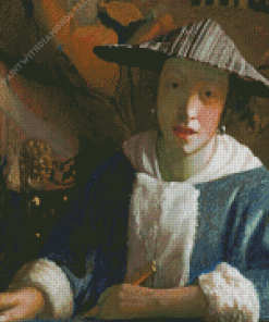 Girl With A Flute By Johannes Vermeer Diamond Paintings